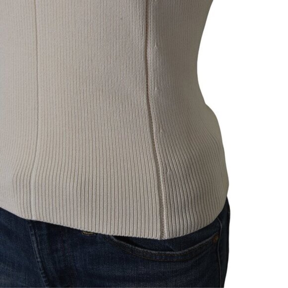 NWT Zara Textured Knit Halter Top Cream Sleeveless Size Small - Picture 7 of 13
